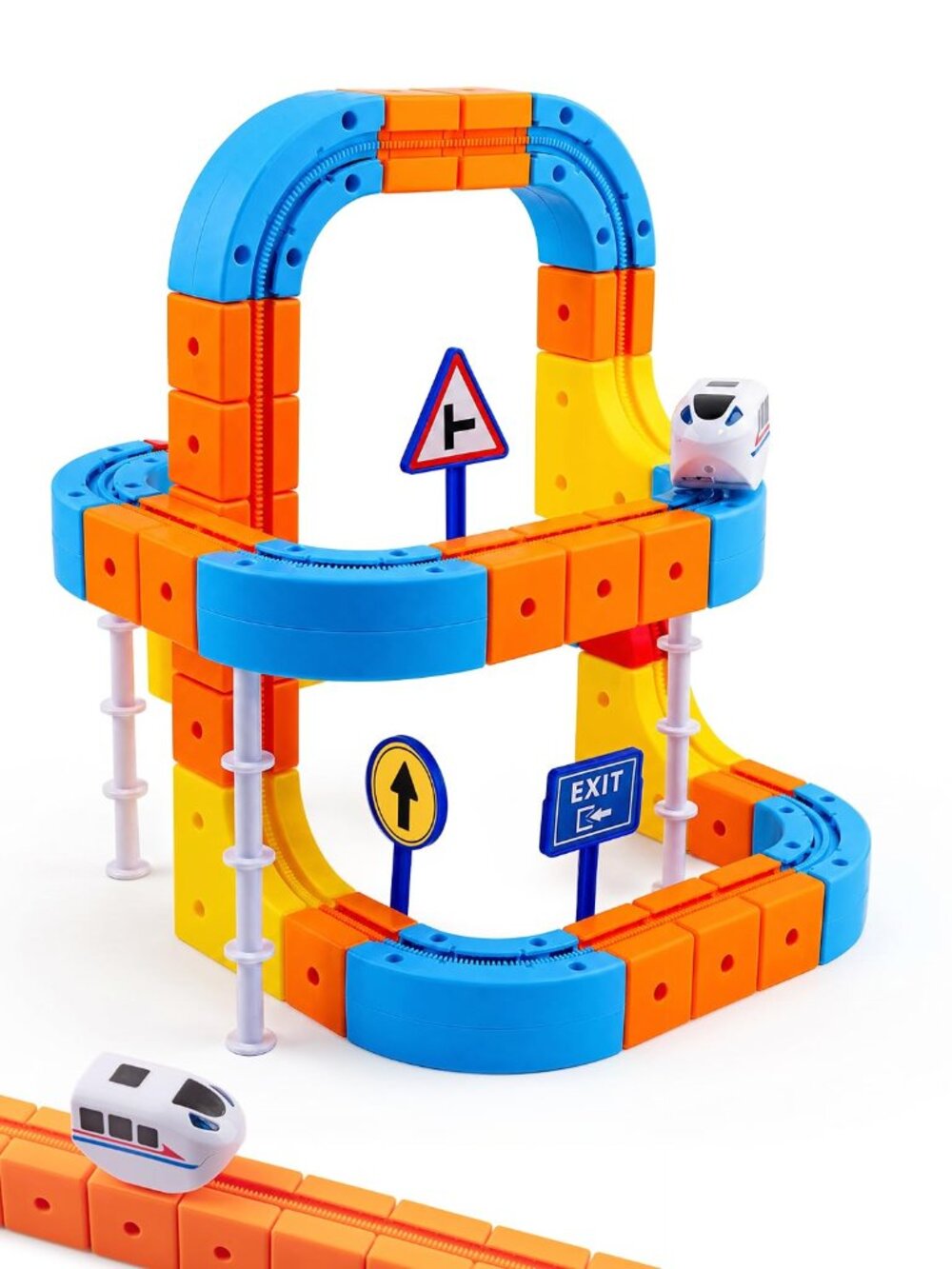 80-Piece Electric Train Set for Kids, 3D Racing Track, Anti-Gravity STEM Toy